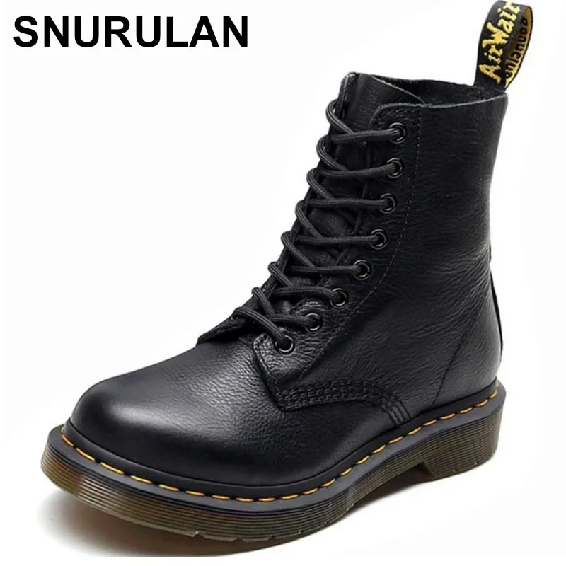 SNURULAN Martens boots women Genuine leather lychee pattern unisex short boots British soft Cowhide motorcycle boots fashion
SNURULAN Martens boots women Genuine leather lychee pattern unisex short boots British soft Cowhide motorcycle boots fashion