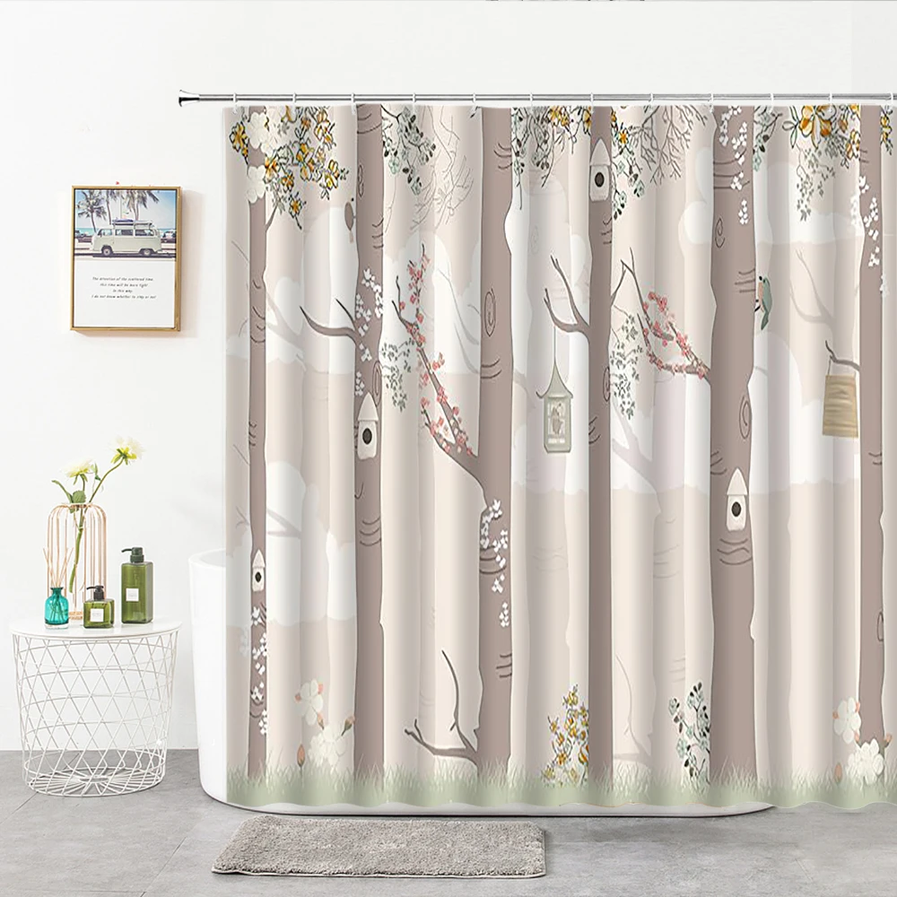 Northern Europe Forest Cartoons Shower Curtains American Trees Flower And Birds Bathroom Decoration Washable Bath Room Curtain
Northern Europe Forest Cartoons Shower Curtains American Trees Flower And Birds Bathroom Decoration Washable Bath Room Curtain
