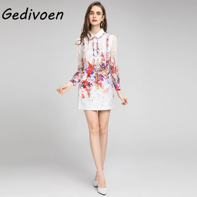 Gedivoen Casual White Women Dress Lapel Long Sleeve Printing A Row Of Buttons Mini A-Line Dresses Female Fashion New
Gedivoen Casual White Women Dress Lapel Long Sleeve Printing A Row Of Buttons Mini A-Line Dresses Female Fashion New