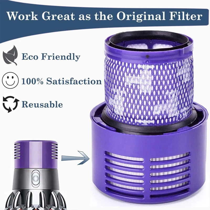 Replacement V10 Filters for Dyson V10 Cyclone Series, V10 Animal, V10 Total Clean, SV12, Replace Part No. 969082-01
Replacement V10 Filters for Dyson V10 Cyclone Series, V10 Animal, V10 Total Clean, SV12, Replace Part No. 969082-01
