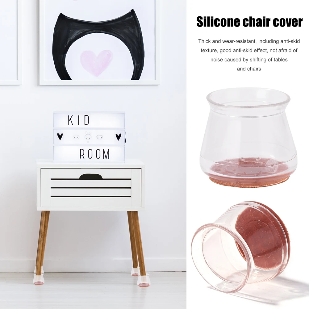 4Pcs Silicon Furniture Leg Protection Cover Floor Protection Anti-slip Table Legs Chair Leg Caps Rubber Feet Protector Pads
4Pcs Silicon Furniture Leg Protection Cover Floor Protection Anti-slip Table Legs Chair Leg Caps Rubber Feet Protector Pads