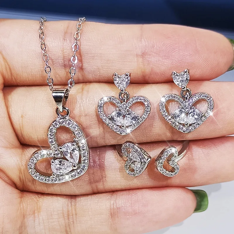 3pcs Per Set 2022 New Fashion Heart 925 Sterling Silver Jewelry Sets Anniversary Gift Jewelry Wholesale J6854
3pcs Per Set 2022 New Fashion Heart 925 Sterling Silver Jewelry Sets Anniversary Gift Jewelry Wholesale J6854