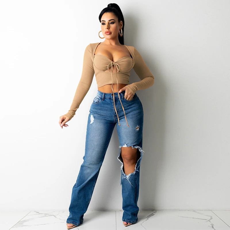 2021 Long Sleeve Wrapped Bandage Sexy Crop Top Autumn Winter Women Fashion Hollow Out Streetwear Outfits Slim Tshirts Club Tees
2021 Long Sleeve Wrapped Bandage Sexy Crop Top Autumn Winter Women Fashion Hollow Out Streetwear Outfits Slim Tshirts Club Tees