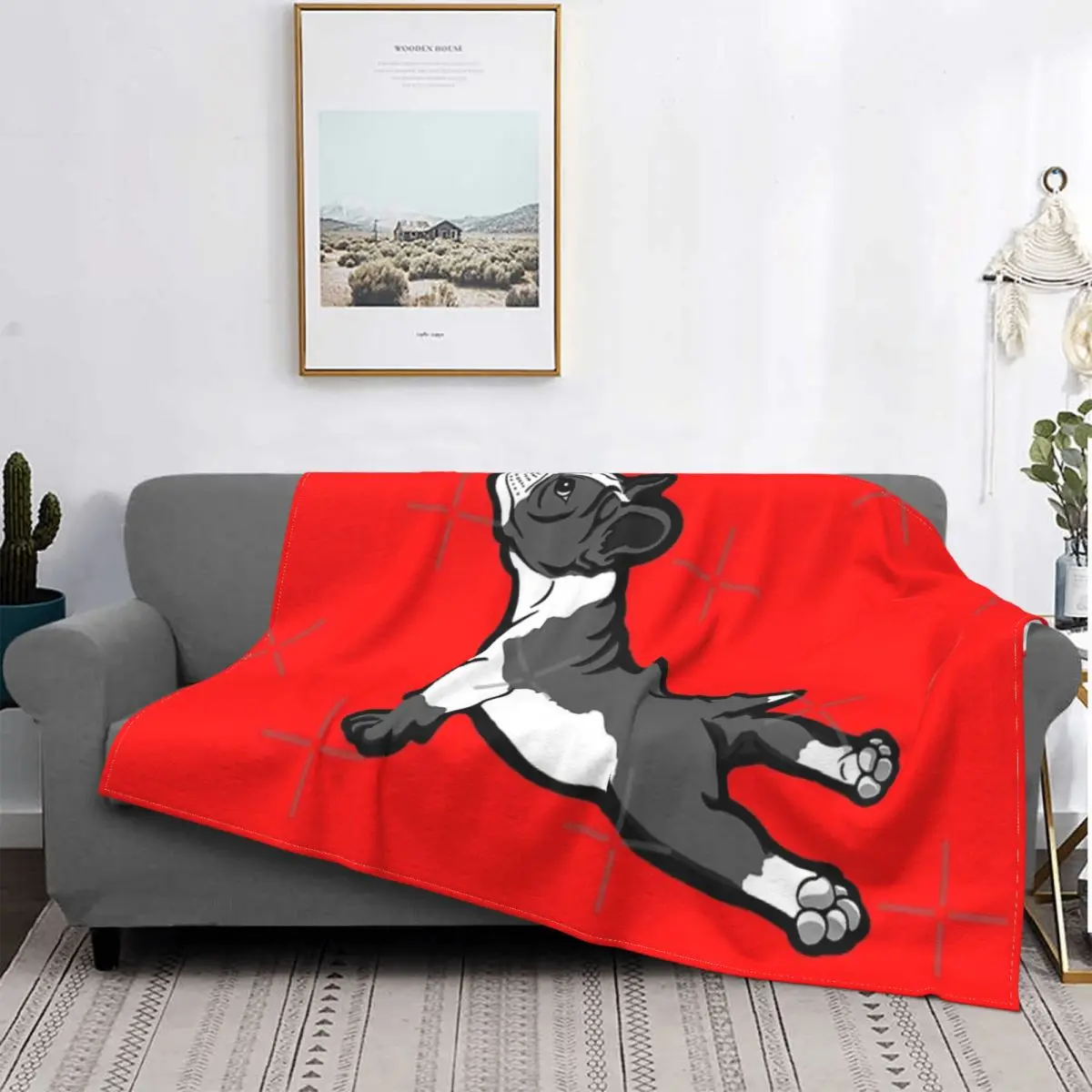 Manta de cachorro Boston Bull Terrier, cubrecama a cuadros, fundas de cama, colcha de lana, 220x240 
Manta de cachorro Boston Bull Terrier, cubrecama a cuadros, fundas de cama, colcha de lana, 220x240