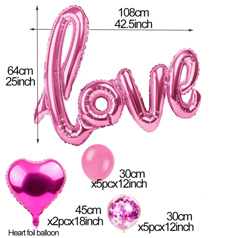 13 Pcs/set Romantic Wedding I Love You Foil Balloons Heart Ballons Valentine Day Birthday Party Decorations Balloon Supplies
13 Pcs/set Romantic Wedding I Love You Foil Balloons Heart Ballons Valentine Day Birthday Party Decorations Balloon Supplies