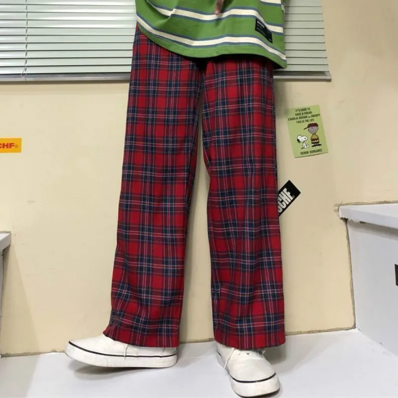 Plaid Pants Women Couple Harajuku High Waist Elastic Full Length Leisure Straight Spring Autumn Loose Trendy Checkered Baggy New
Plaid Pants Women Couple Harajuku High Waist Elastic Full Length Leisure Straight Spring Autumn Loose Trendy Checkered Baggy New