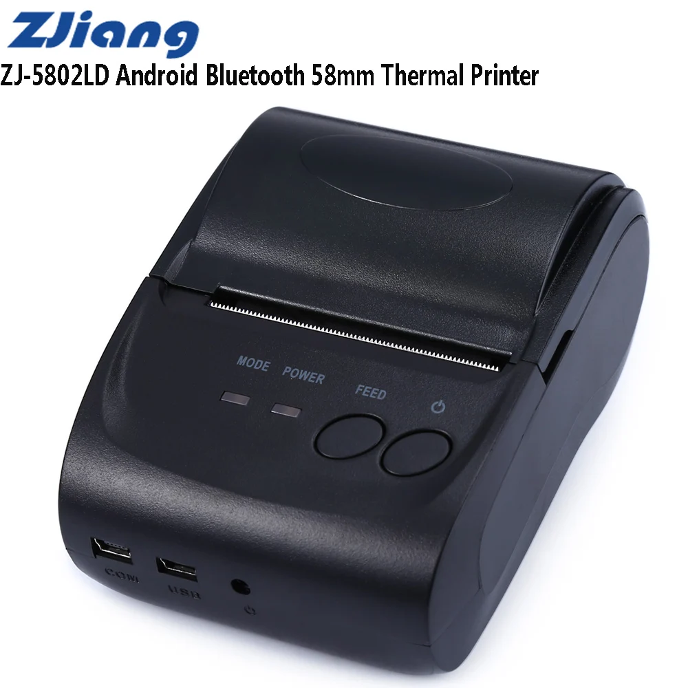 ZJiang ZJ 5802LD Мини Bluetooth 2 0 3 4 58 мм Термальный чековый принтер 1500 мАч поддержка