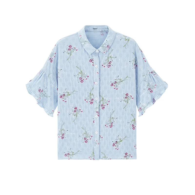 INMAN Spring Autumn Simple and Elegant Print Half Sleeve Lapel Loose Stringy Selvedge Cuffs Blouse
INMAN Spring Autumn Simple and Elegant Print Half Sleeve Lapel Loose Stringy Selvedge Cuffs Blouse