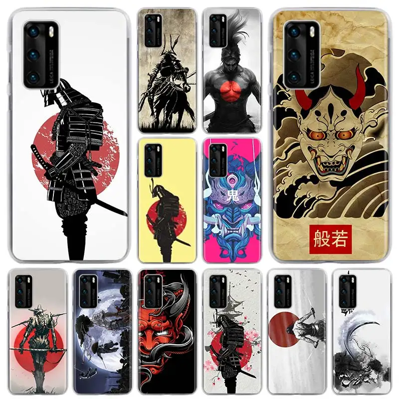 Фэнтези самурайский маска Hannya чехол для телефона Huawei P20 Lite P30 P40 Pro + P10 P Smart Plus Z 2019