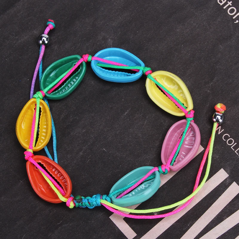 Hot Sale Natural Rainbow Color Fashion Seashell Bracelet Bohemia Hand Woven Adjustable Fasion Jewellery | Украшения и аксессуары