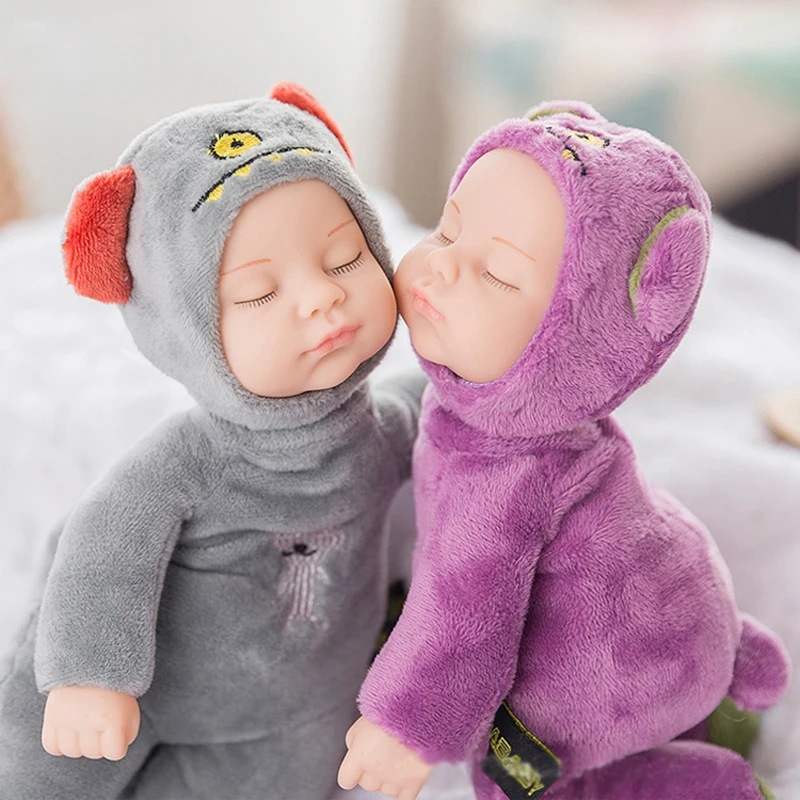 

25CM Mini Stuffed Born Doll Toys For Children Silicone Reborn Alive Babies Lifelike Kids Toys Sleep Reborn Doll For Kid Toy