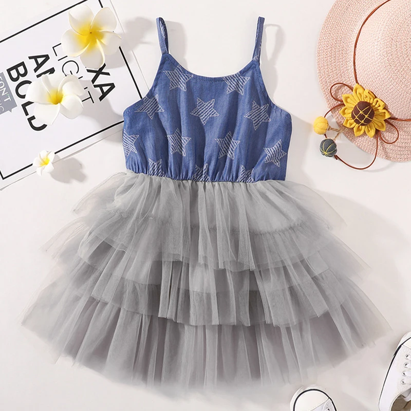 Baby Girls Clothes Summer 2022 New Fashion Sweetie Girls Patchwork Five-star Princess Tulle Dress Children Sling Dresses 2-6Year
Baby Girls Clothes Summer 2022 New Fashion Sweetie Girls Patchwork Five-star Princess Tulle Dress Children Sling Dresses 2-6Year