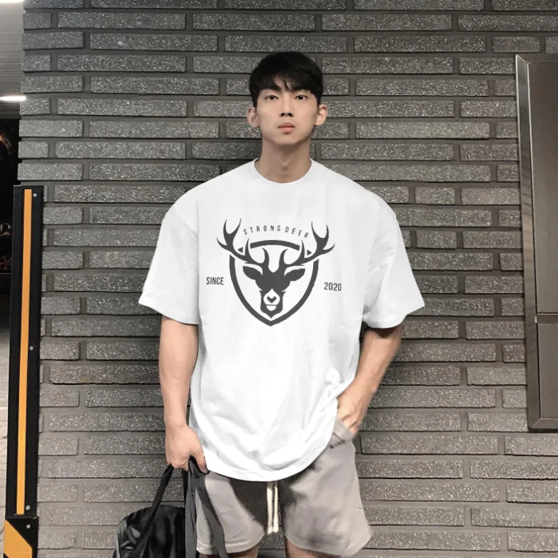 Summer new print loose muscle fitness top young men's training leisure sports short sleeve T-shirt
Summer new print loose muscle fitness top young men's training leisure sports short sleeve T-shirt