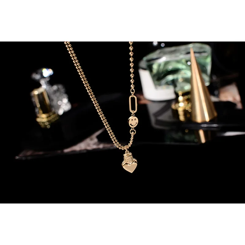 COWBREAD Fashion Necklace for Women Smiley Face Stainless steel Necklace Clavicle Chain Niche Design Female Jewelry
COWBREAD Fashion Necklace for Women Smiley Face Stainless steel Necklace Clavicle Chain Niche Design Female Jewelry