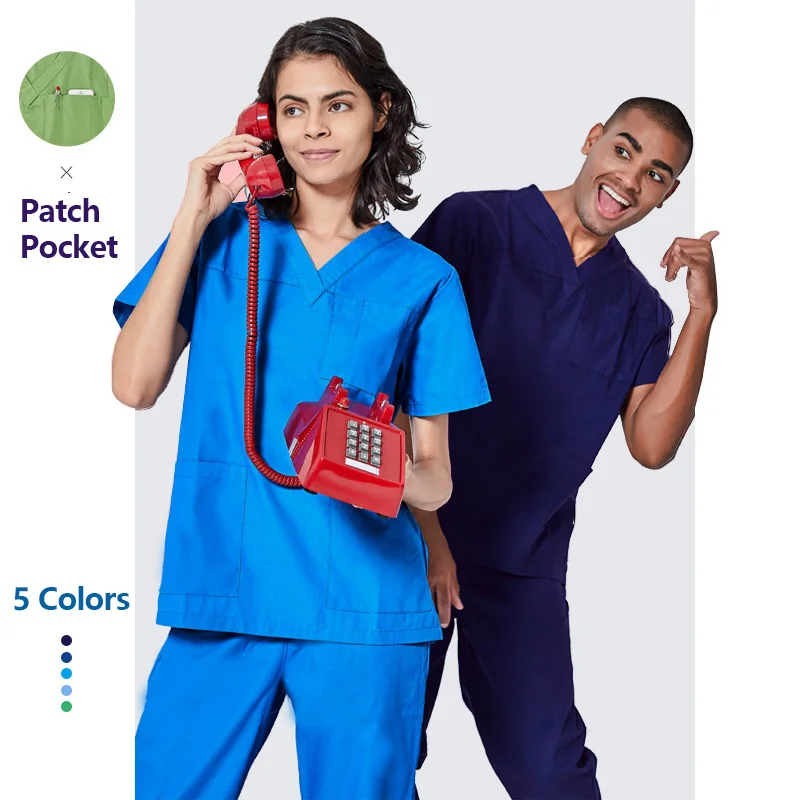 Navy Scrub Uniform Scrubs Set Nursing Workwear Top and Pant Short Sleeve Nurse Uniform Outfit Suits FRSS1724-3
Navy Scrub Uniform Scrubs Set Nursing Workwear Top and Pant Short Sleeve Nurse Uniform Outfit Suits FRSS1724-3