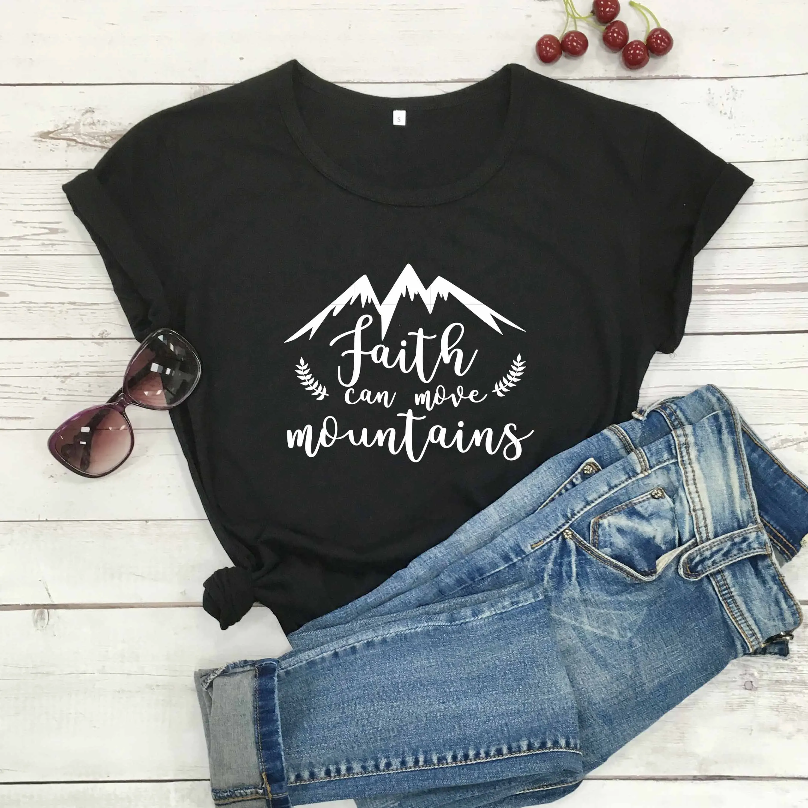 Faith can move mountains Christian quotes religion women fashion pure cotton casual t shirt street style vintage graphic tees
Faith can move mountains Christian quotes religion women fashion pure cotton casual t shirt street style vintage graphic tees