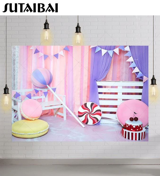 Sweet Girl 1st Birthday Cake Smash Backdrop for Photography Pink Lollipop Newborn Baby Child Portrait Background Photo Studio
Sweet Girl 1st Birthday Cake Smash Backdrop for Photography Pink Lollipop Newborn Baby Child Portrait Background Photo Studio