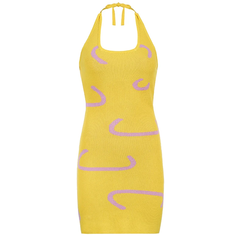 CIBBAR Beach Style Knitted Halter Dress Women y2k Print Vacation Outfits Sexy Backless Skinny Mini Dresses Sleeveless Skirts Hot
CIBBAR Beach Style Knitted Halter Dress Women y2k Print Vacation Outfits Sexy Backless Skinny Mini Dresses Sleeveless Skirts Hot