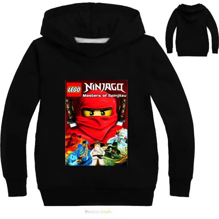 Свитер для мальчиков от 2 до 12 лет ninjagoo/толстовки с капюшоном одежда рисунком