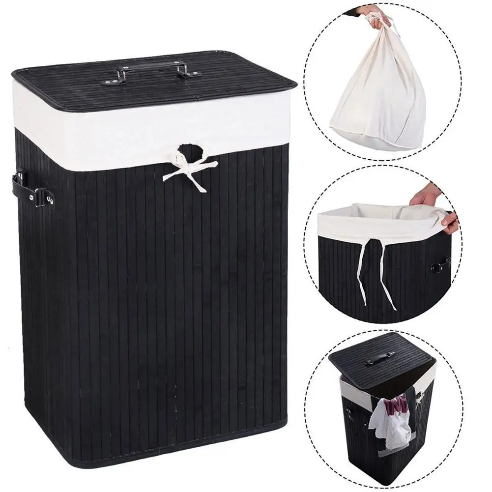 Single Lattice Bamboo Folding Convenient Baskets Body with Cover Black Organizer for Clothing Toys Storage Basket Home Organizer
Single Lattice Bamboo Folding Convenient Baskets Body with Cover Black Organizer for Clothing Toys Storage Basket Home Organizer