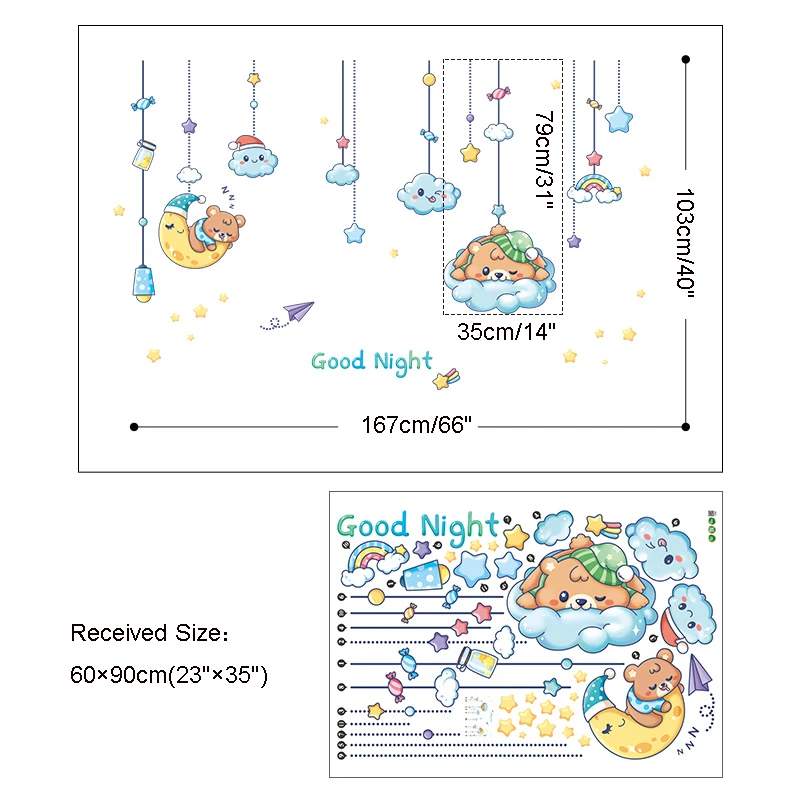 Cartoon Bear Moon Pendant Wall Stickers Home Decor Children's Wallpaper Kids Room Bedroom Baby Room Decoration Art Wall Decals
Cartoon Bear Moon Pendant Wall Stickers Home Decor Children's Wallpaper Kids Room Bedroom Baby Room Decoration Art Wall Decals