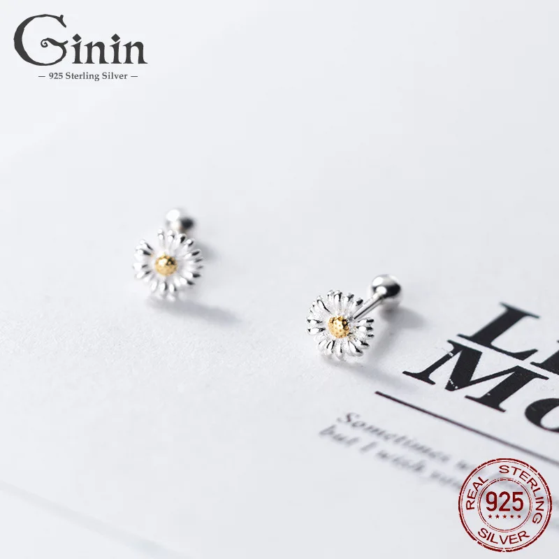 Ginin Simple Daisy 100% 925 Sterling Silver Stud Earrings For Women Korean Fashion Sweet Flower Earrings Engagement Gift Jewelry 
Ginin Simple Daisy 100% 925 Sterling Silver Stud Earrings For Women Korean Fashion Sweet Flower Earrings Engagement Gift Jewelry