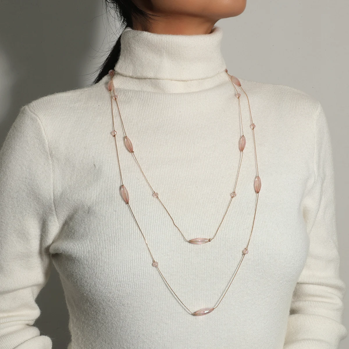 Fashion Classic Multilayer Necklaces For Women glass accessories Necklace Sweater Chain Wedding Jewelry Gifts pink nacklace Cr
Fashion Classic Multilayer Necklaces For Women glass accessories Necklace Sweater Chain Wedding Jewelry Gifts pink nacklace Cr