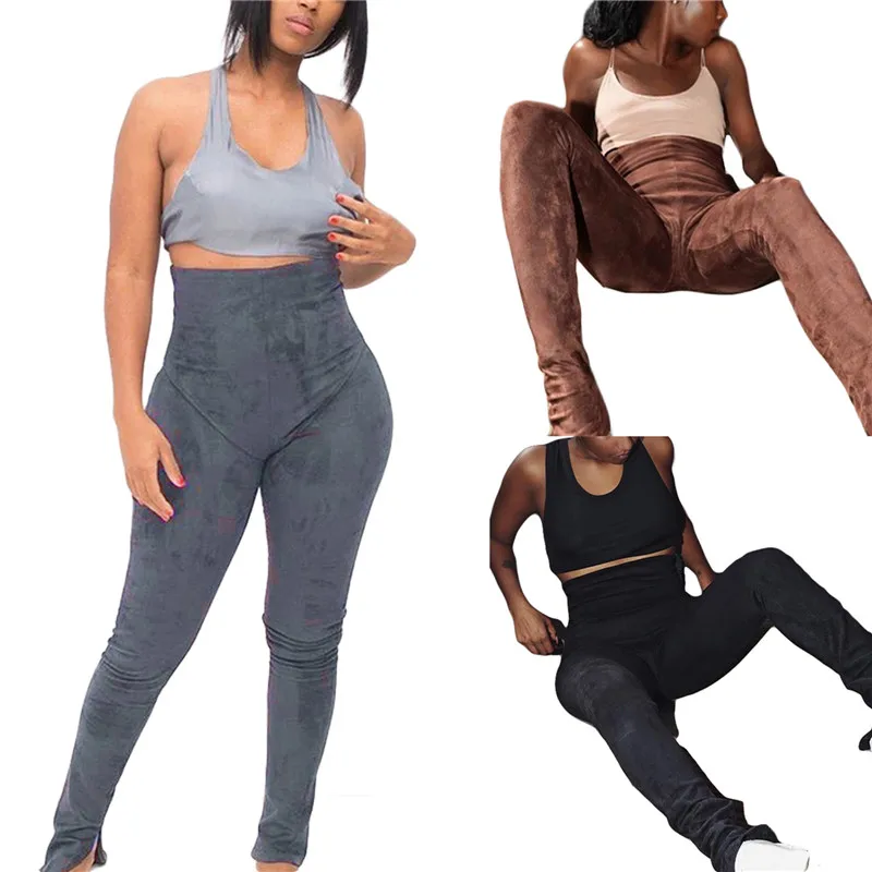 Women Velvet Trousers, High Waist Outerwear Casual Party Street Ruffle Hem Split Pants
Women Velvet Trousers, High Waist Outerwear Casual Party Street Ruffle Hem Split Pants