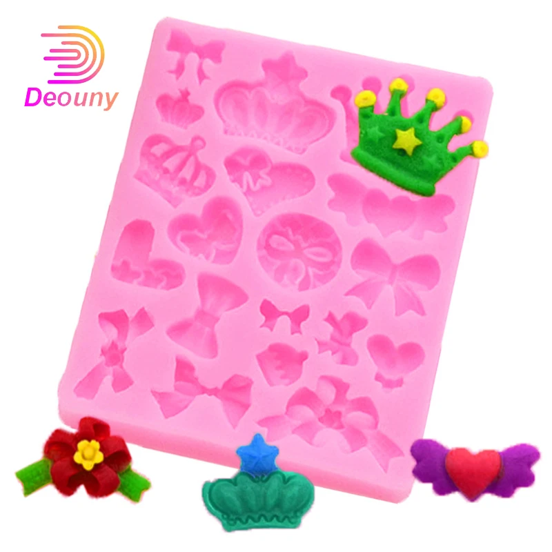 DEOUNY Cartoon Crown Bow Tie Silicone Fondant Cake Mold Cupcake Jelly Candy Chocolate Cake Pastry Decoration Tools Baking Moulds
DEOUNY Cartoon Crown Bow Tie Silicone Fondant Cake Mold Cupcake Jelly Candy Chocolate Cake Pastry Decoration Tools Baking Moulds
