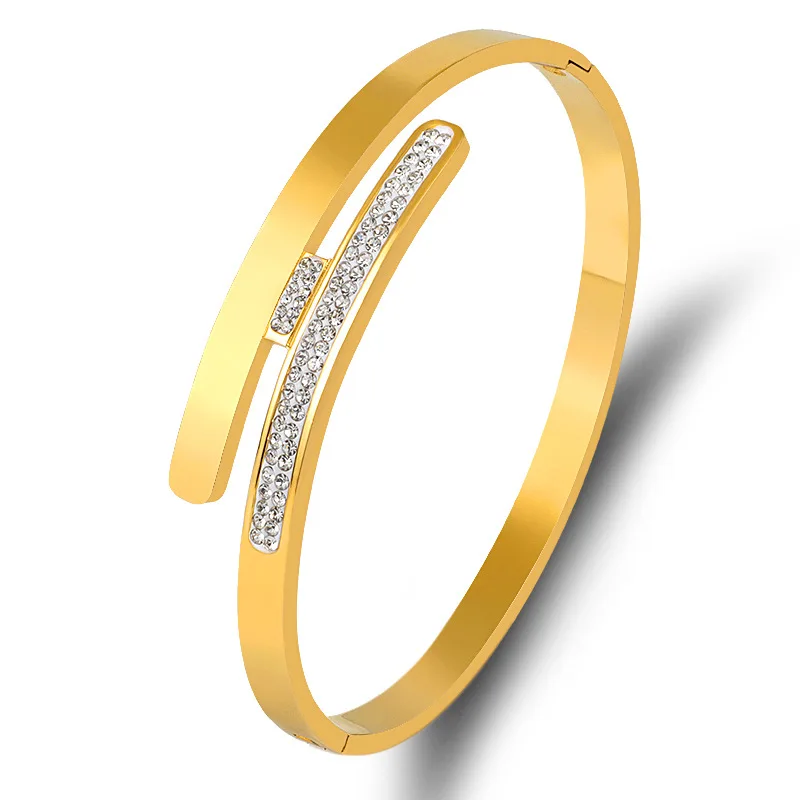 Luxury Stainless Steel Bracelets Bangles For Women Girls CZ Crystal Parallel Bangle Jewelry Cuff Bracelet Gift
Luxury Stainless Steel Bracelets Bangles For Women Girls CZ Crystal Parallel Bangle Jewelry Cuff Bracelet Gift