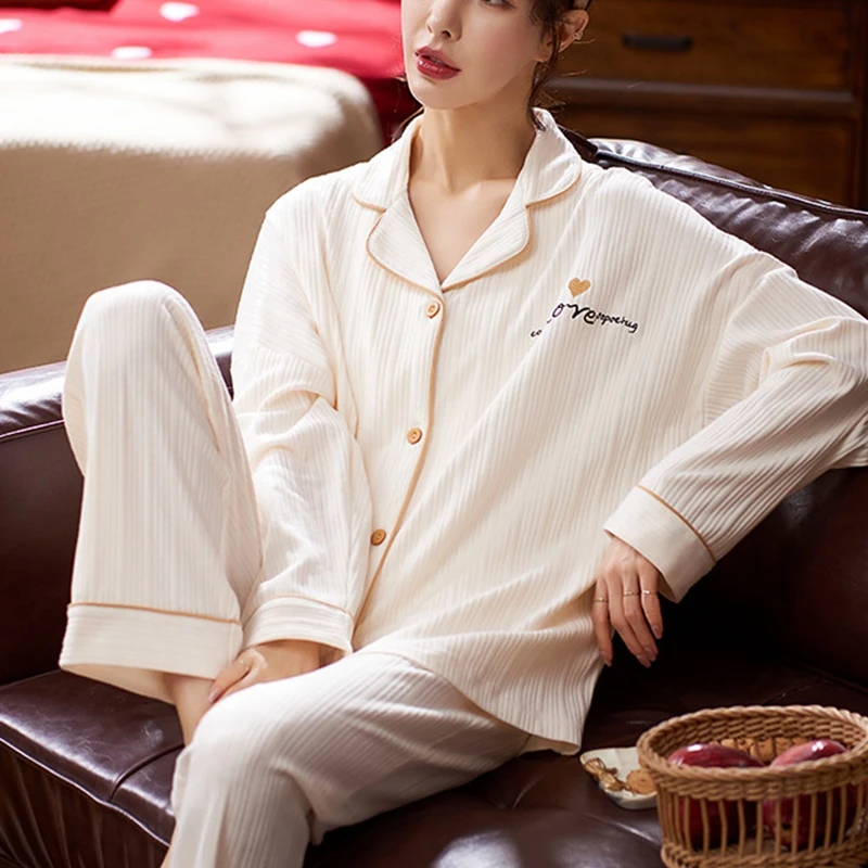 Женские комплекты ночной рубашки, высококачественный хлопковый пижамный комплект, женская пижама с длинным рукавом, одежда для сна, Женски...
Женские комплекты ночной рубашки, высококачественный хлопковый пижамный комплект, женская пижама с длинным рукавом, одежда для сна, Женски...