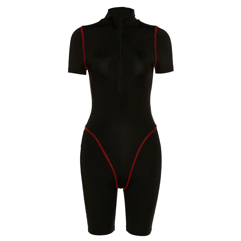 Casual Skinny Workout Women Biker Playsuits Sporty Striped Zipper Short Sleeve Athleisure Rompers 2020 Skinny Playsuit
Casual Skinny Workout Women Biker Playsuits Sporty Striped Zipper Short Sleeve Athleisure Rompers 2020 Skinny Playsuit