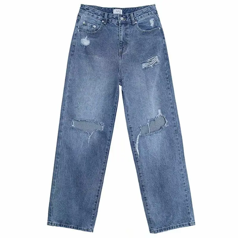 Summer Ripped Wide-leg Jeans Men's Fashion Baggy Blue Men Streetwear Loose Hip-hop Hole Straight Denim Trousers Mens S-XL 
Summer Ripped Wide-leg Jeans Men's Fashion Baggy Blue Men Streetwear Loose Hip-hop Hole Straight Denim Trousers Mens S-XL