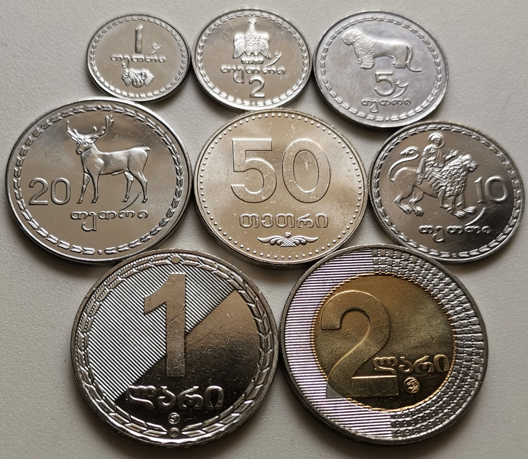 Фото Набор из 8 монет Джорджии Азия 100% настоящие оригинальные - купить