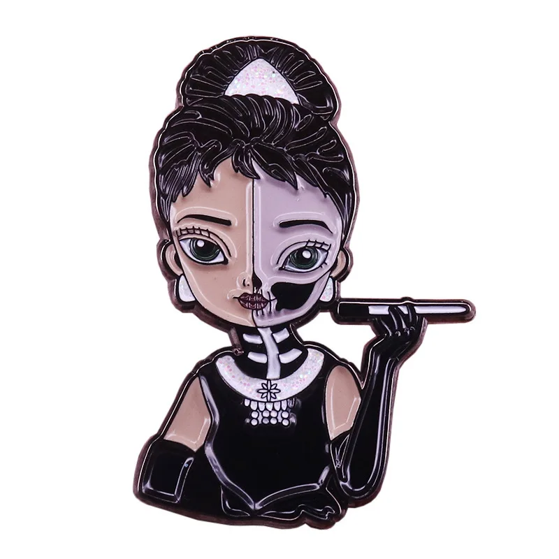 Audrey Hepburn Brooch The Timeless Little-Black-Dress-And-Cigarette-Holder Look Is Now a Lapel Pin Briefcase Badge
Audrey Hepburn Brooch The Timeless Little-Black-Dress-And-Cigarette-Holder Look Is Now a Lapel Pin Briefcase Badge