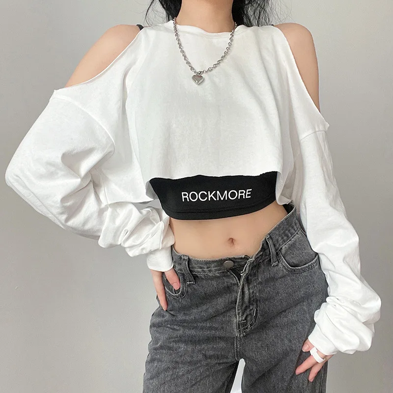 Autumn New Women T-shirt and Vest Suit Fashion Solid Color Off-shoulder Long Sleeve Tops and Letter Camisole Casual Sweatshirt
Autumn New Women T-shirt and Vest Suit Fashion Solid Color Off-shoulder Long Sleeve Tops and Letter Camisole Casual Sweatshirt