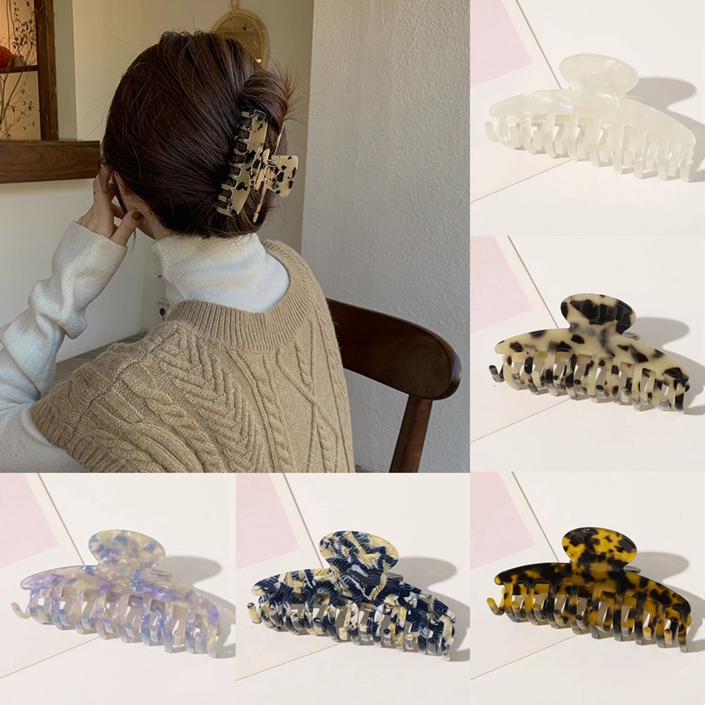 Заколка-краб женская для волос, зажим Леопардовый из ацетата, большая заколка для конского хвоста, аксессуары для волос для девушек и женщин 
Заколка-краб женская для волос, зажим Леопардовый из ацетата, большая заколка для конского хвоста, аксессуары для волос для девушек и женщин