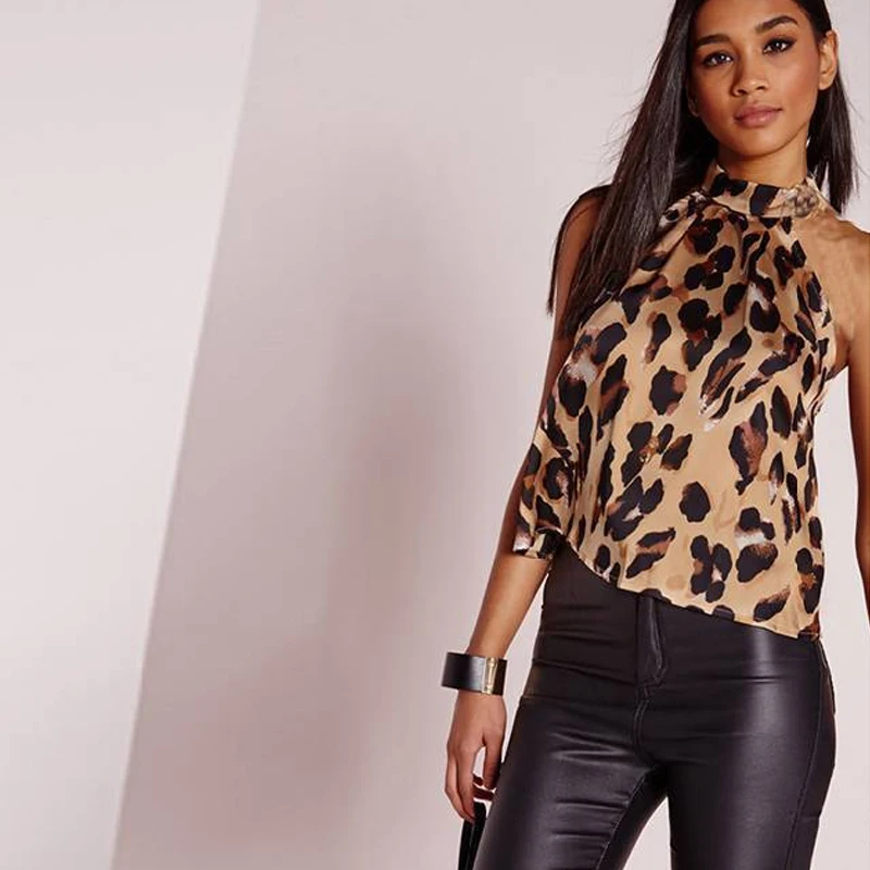 Летняя футболка женские топы 2020 сексуальные с леопардовым принтом футболки для