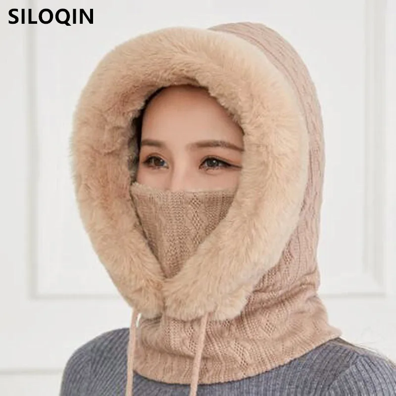 Зимние женские плюшевые шапки-бомберы SILOQIN с маской и нагрудником, мягкая теплая искусственная элегантная утолщенная Теплая Лыжная шапка с защитой от холода
Зимние женские плюшевые шапки-бомберы SILOQIN с маской и нагрудником, мягкая теплая искусственная элегантная утолщенная Теплая Лыжная шапка с защитой от холода