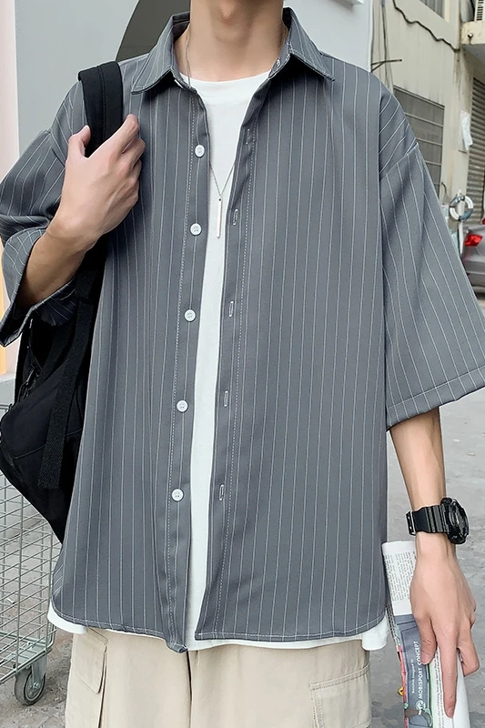 Loose Summer Shirts Men Button Harajuku Korean Style Short Sleeve Casual Slim Fit Shirts Ropa Hombre Men's Clothing DB60ST
Loose Summer Shirts Men Button Harajuku Korean Style Short Sleeve Casual Slim Fit Shirts Ropa Hombre Men's Clothing DB60ST