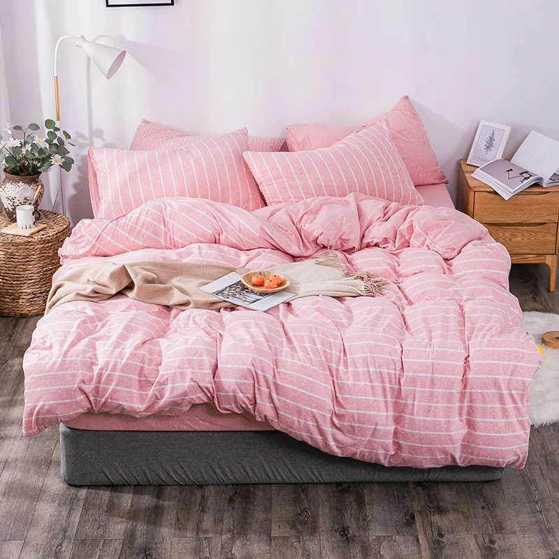 Japanese Style Duvet Comforter Cover Four Piece Set Soft Pure Cotton Knitted Stripe Covers Suitable For 1.2m 1.5m 1.8m Bed 2021
Japanese Style Duvet Comforter Cover Four Piece Set Soft Pure Cotton Knitted Stripe Covers Suitable For 1.2m 1.5m 1.8m Bed 2021