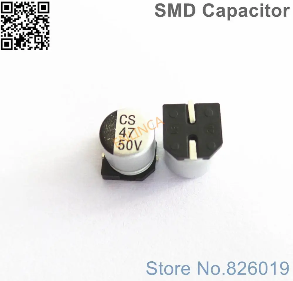 60pcs/lot 50V 47uf SMD Aluminum Electrolytic Capacitors size 6.3*7.7 | Электронные компоненты и принадлежности