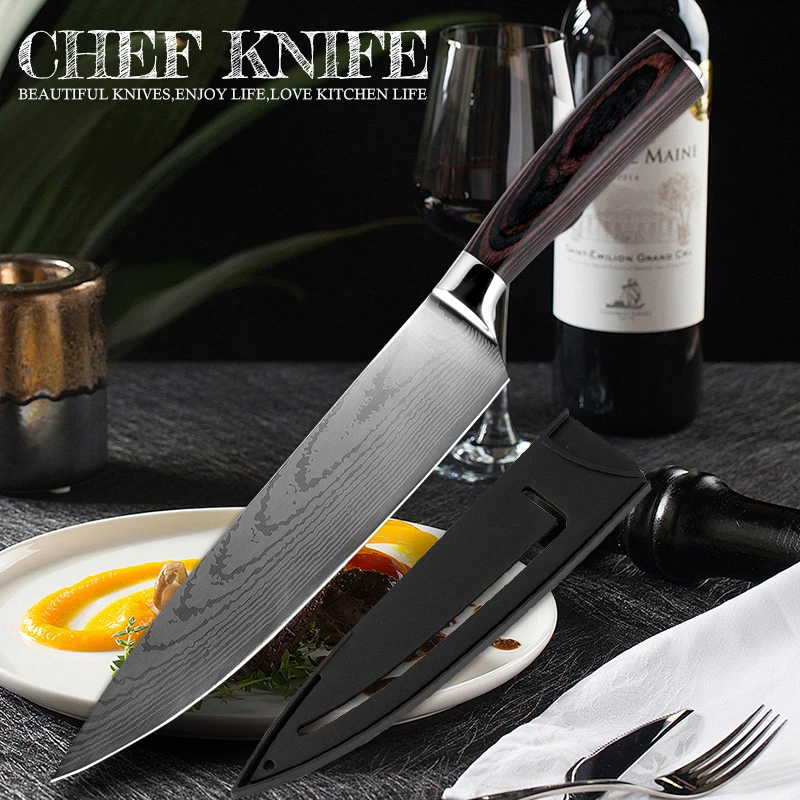 XITUO 8 Inch Stainless Steel Kitchen Knife Chef Knives Japanese Laser Damascus Meat Cleaver Slicing Santoku Knife Cooking Tool
XITUO 8 Inch Stainless Steel Kitchen Knife Chef Knives Japanese Laser Damascus Meat Cleaver Slicing Santoku Knife Cooking Tool