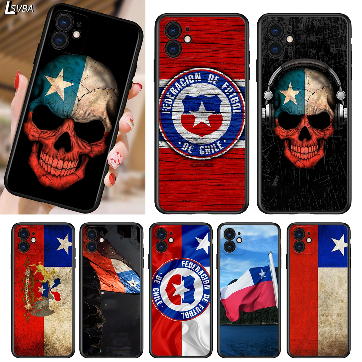 Soft TPU Cover Chile National Flag for Apple iPhone 12 11 SE XS XR X 7 8 6 5 S mini Plus Pro MAX 2020 Black Phone Case 
Soft TPU Cover Chile National Flag for Apple iPhone 12 11 SE XS XR X 7 8 6 5 S mini Plus Pro MAX 2020 Black Phone Case