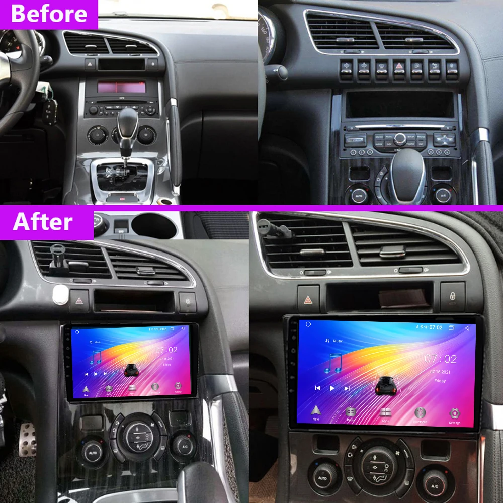 Автомагнитола на Android 10 0 для Peugeot 3008 2009 2015 мультимедийный плеер с GPS 4 Гб 64 Navi Carplay DSP