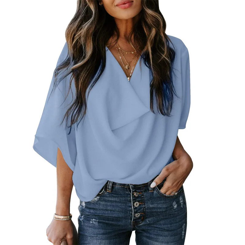 Womens Tops And Blouses Women Summer Chiffon Short Sleeve Casual Shirt Tops Lady Blouse Tee Shirt Women Tops Chemise Femme 2021
Womens Tops And Blouses Women Summer Chiffon Short Sleeve Casual Shirt Tops Lady Blouse Tee Shirt Women Tops Chemise Femme 2021