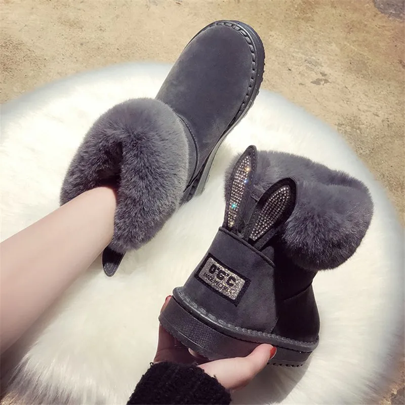 Snow Boots Winter Warm Women's Shoes Fashion Rabbit Ears Furry Snow Boots Women's Foot Non-slip Sneakers Cotton Shoes
Snow Boots Winter Warm Women's Shoes Fashion Rabbit Ears Furry Snow Boots Women's Foot Non-slip Sneakers Cotton Shoes