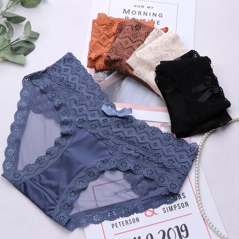 Sexy Low-Waist Panties Female Lace Large Size Briefs Underwear Solid Color Bow Underpants Women's Comfort Breathable Lingerie
Sexy Low-Waist Panties Female Lace Large Size Briefs Underwear Solid Color Bow Underpants Women's Comfort Breathable Lingerie