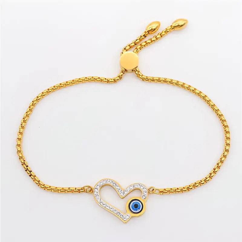 Trendy Stainless Steel Adjustable Slider/ Slide Bolo Bracelets Gold Eye Clear Cubic Zirconia Bracelet Jewelry 28.8cm Long, 1 PC
Trendy Stainless Steel Adjustable Slider/ Slide Bolo Bracelets Gold Eye Clear Cubic Zirconia Bracelet Jewelry 28.8cm Long, 1 PC