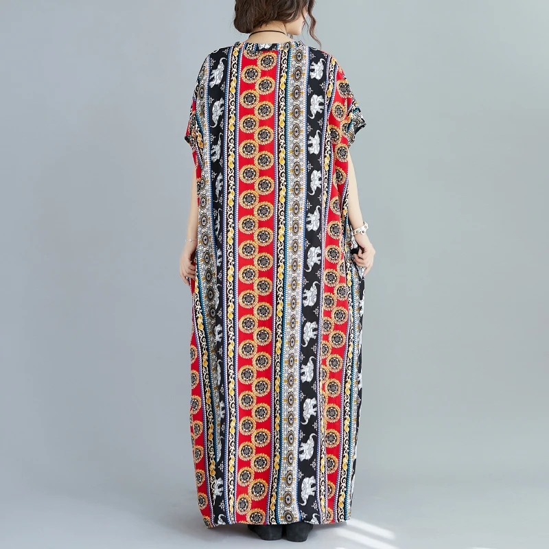 Plus Size Dress Women Stripe Retro Print Bohemian Beach Summer Sundress Maxi Dress Loose Design Casual Long Dress 2021 4XL 5XL
Plus Size Dress Women Stripe Retro Print Bohemian Beach Summer Sundress Maxi Dress Loose Design Casual Long Dress 2021 4XL 5XL